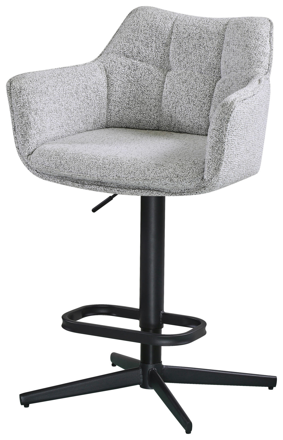 TRESENSESSEL Webstoff Schwarz, Hellgrau Eisen Stoffauswahl, Sitzfläche 360° drehbar  - Hellgrau/Schwarz, Design, Textil/Metall (56/88-108/53cm) - Hom`in