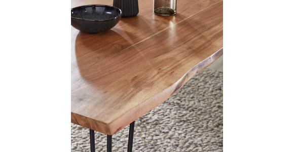 ESSTISCH in Holz, Metall 160/90/76 cm - Schwarz/Akaziefarben, Design, Holz/Metall (160/90/76cm) - Landscape