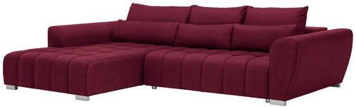 ECKSOFA in Webstoff Rot  218/304 cm  - Silberfarben/Rot, MODERN, Kunststoff/Textil (218/304cm) - Carryhome