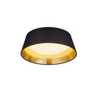 STROPNA LED-SVETILKA  Ponts 14 W//// - zlate barve/črna, Trendi, tekstil (34/10cm)