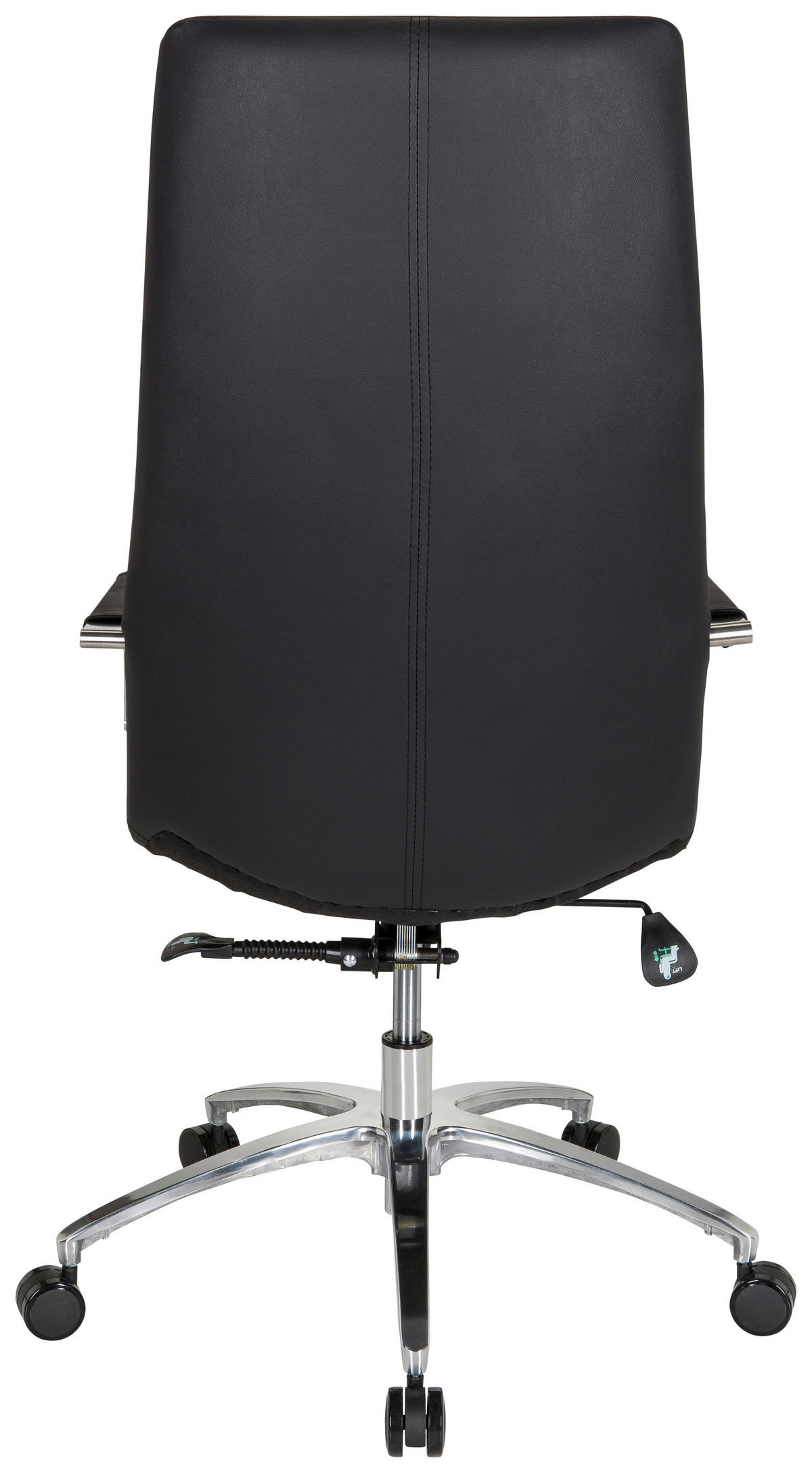 DREHSTUHL Schwarz  - Silberfarben/Schwarz, MODERN, Leder/Kunststoff (58/115/74cm) - MID.YOU