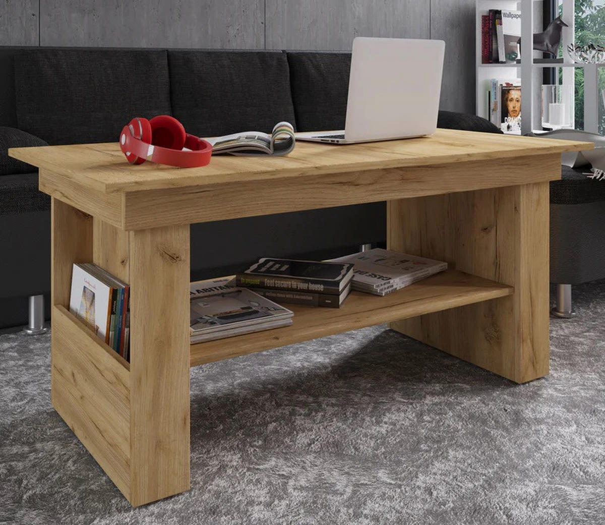 COUCHTISCH in Holzwerkstoff 65/115/52,5 cm  - Eichefarben/Honig, Basics, Holzwerkstoff (65/115/52,5cm) - MID.YOU