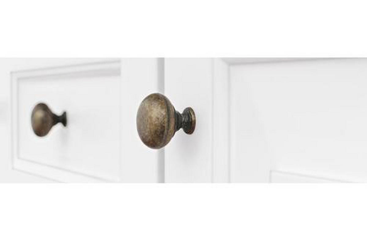 BABYKLEIDERSCHRANK PINOLINO EMILIA Weiß  - Anthrazit/Weiß, ROMANTIK / LANDHAUS, Holzwerkstoff/Metall (178/208/58cm) - Pinolino