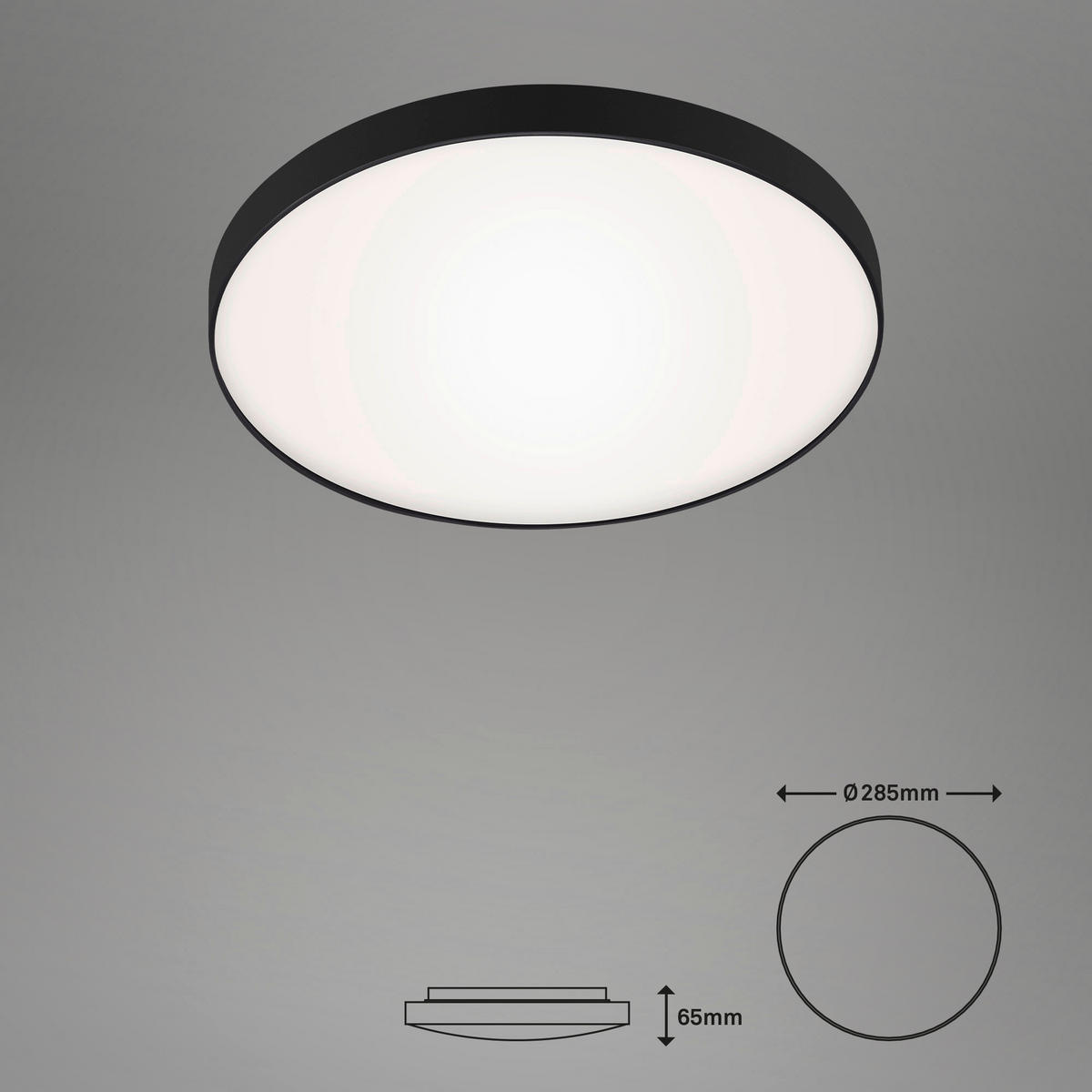 STROPNÍ LED SVÍTIDLO, 28,5/6,5 cm  - bílá/černá, Design, kov/plast (28,5/6,5cm)