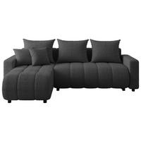 ECKSOFA  in Bouclé Dunkelgrau  - Dunkelgrau/Schwarz, MODERN, Kunststoff/Textil (150/240cm) - Carryhome