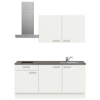 KÜCHENLEERBLOCK 180 cm   in Weiß, Schieferfarben  - Schieferfarben/Edelstahlfarben, MODERN, Holzwerkstoff/Metall (180cm) - Nobilia
