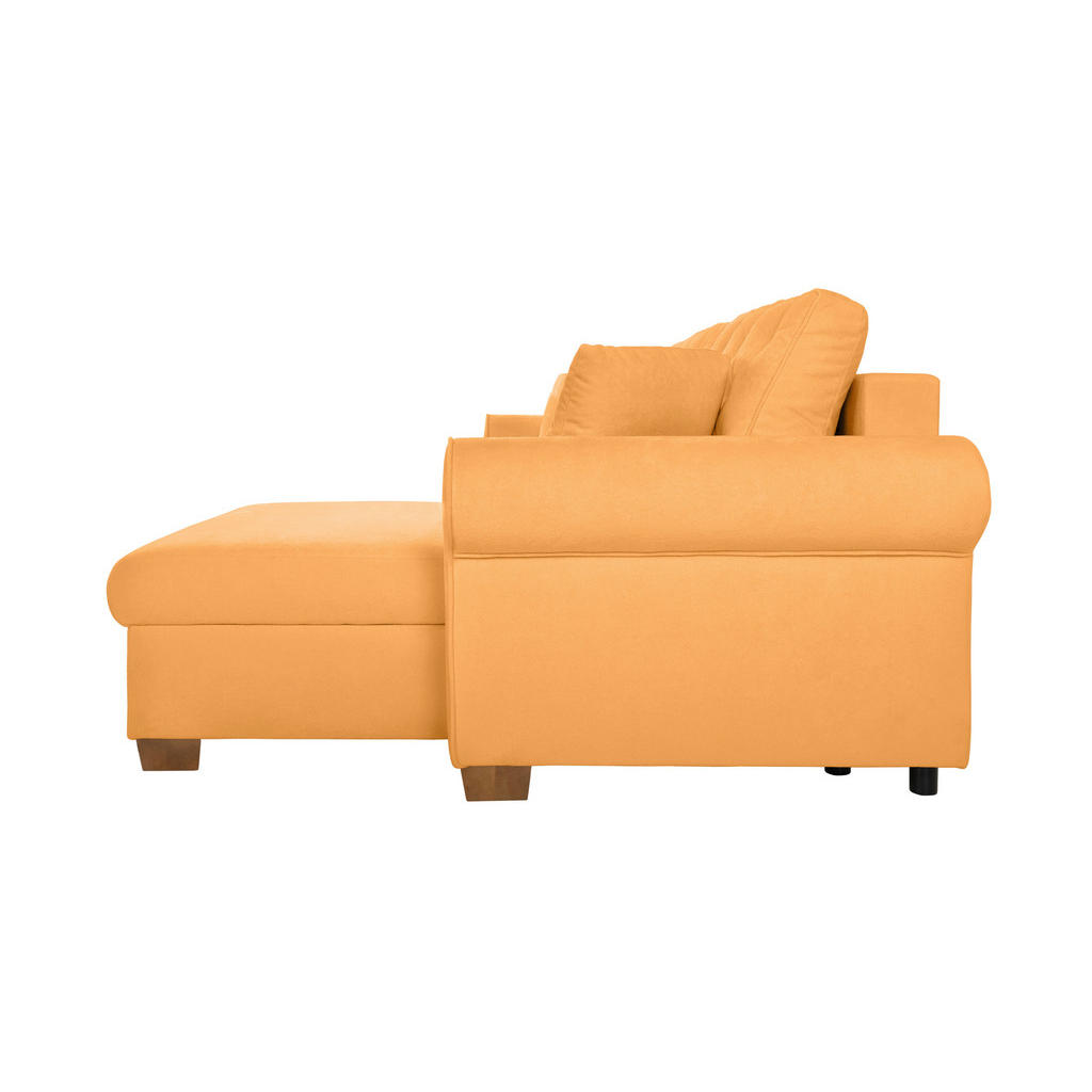 Thumbnail - Mid.you Ecksofa Arles, Gelb, Textil, Birke, Buche, Hartholz, 3-Sitzer, Füllung: Silikon, Schaumstoffflocken,Silikon, Sch...