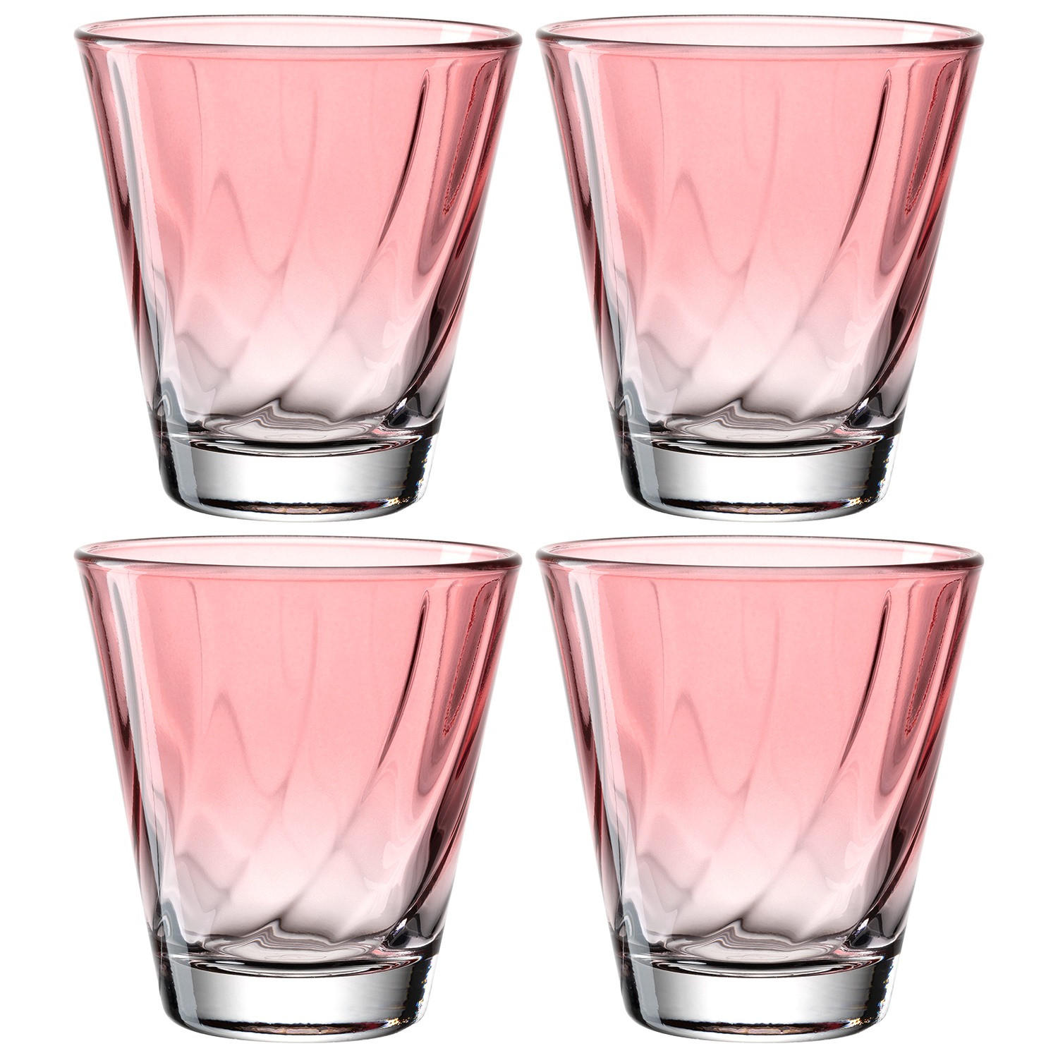 WHISKY-GLÄSERSET 215,00 ml 4-teilig  - Rot, Design, Glas (8,50/9,00/8,50cm) - Leonardo