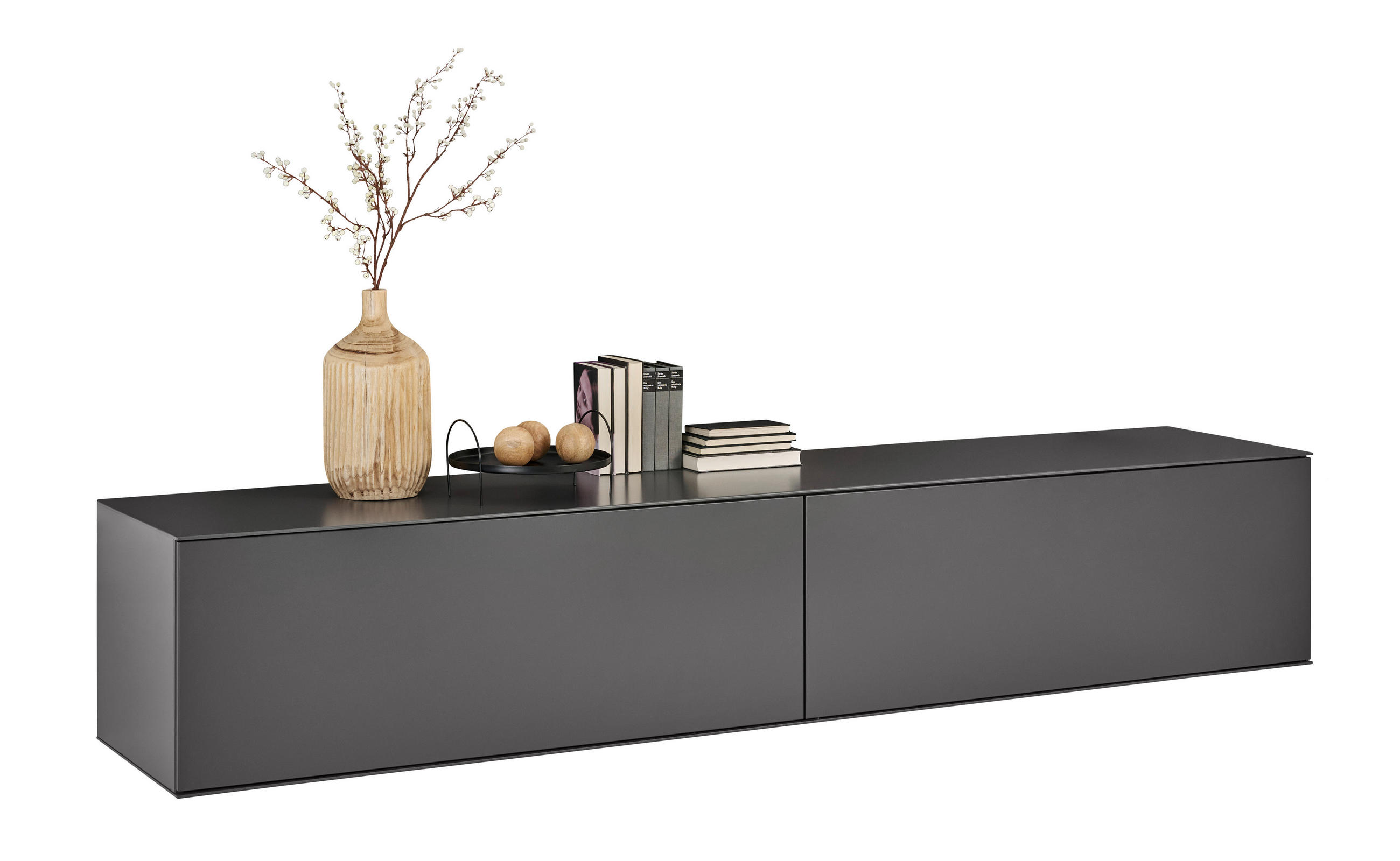 LOWBOARD  242/44/50 cm  Beimöbel erhältlich, hängend  - Anthrazit/Schwarz, Design, Holzwerkstoff/Kunststoff (242/44/50cm) - Dieter Knoll