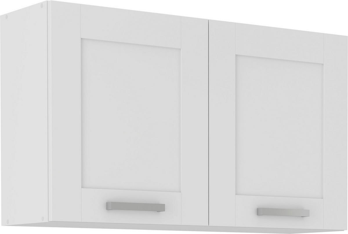 KÜCHENOBERSCHRANK 100/58/31 cm  in Weiß  - Silberfarben/Weiß, ROMANTIK / LANDHAUS, Holzwerkstoff/Metall (100/58/31cm) - MID.YOU