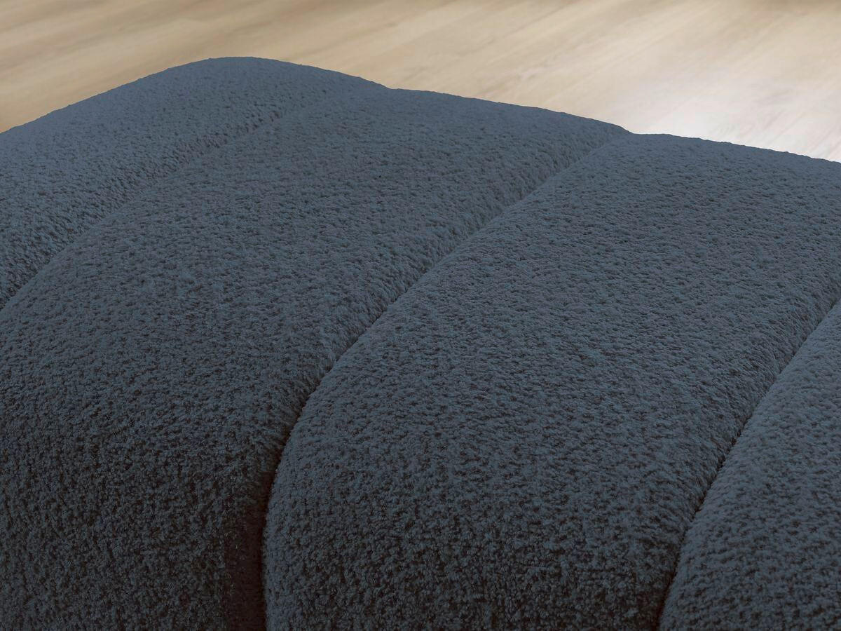 HOCKER ANNECY Bouclé Dunkelblau  - Schwarz/Dunkelblau, MODERN, Kunststoff/Textil (146/45/68cm)