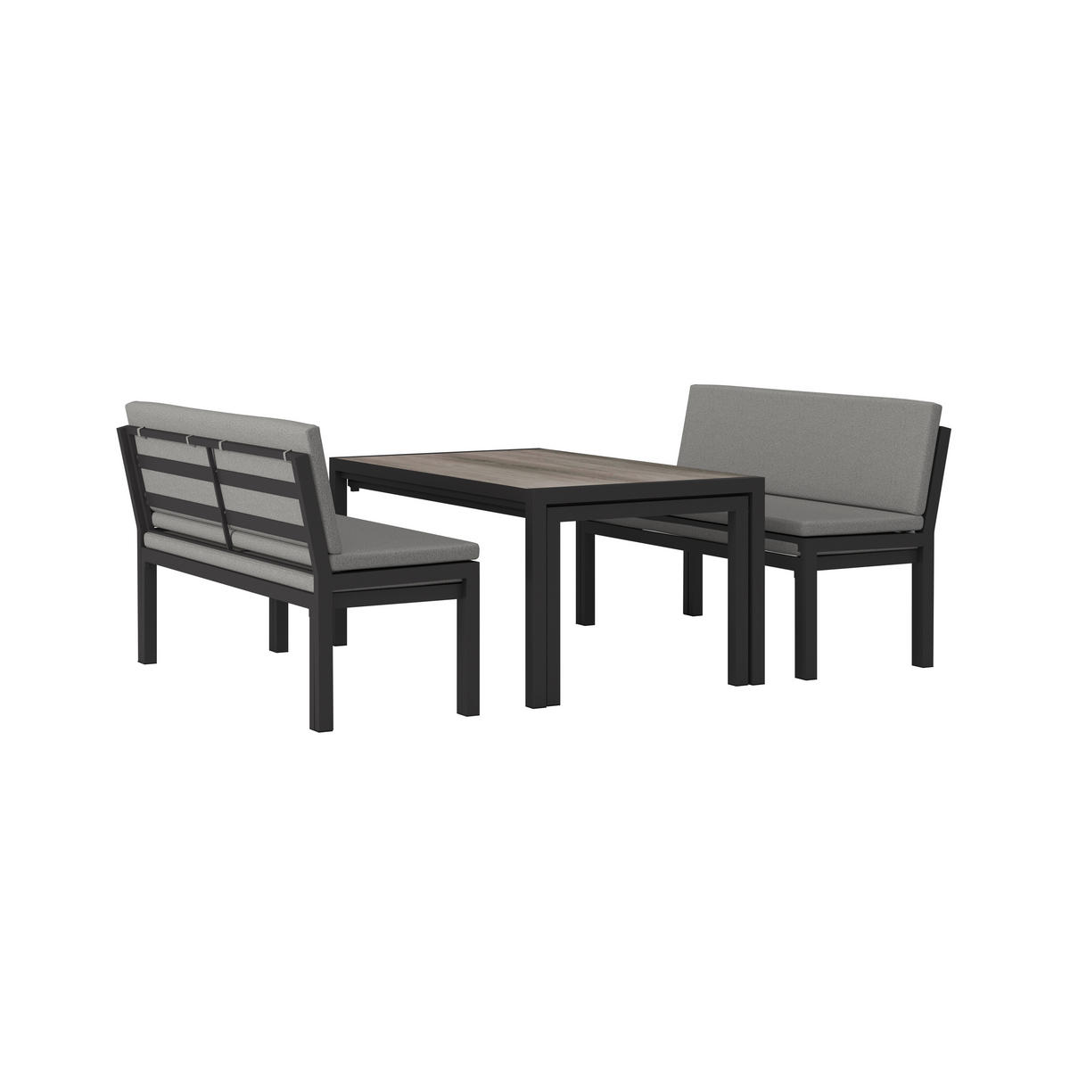 GARTENSET Webstoff Aluminium  - Anthrazit/Hellgrau, MODERN, Kunststoff/Textil - Ambia Garden