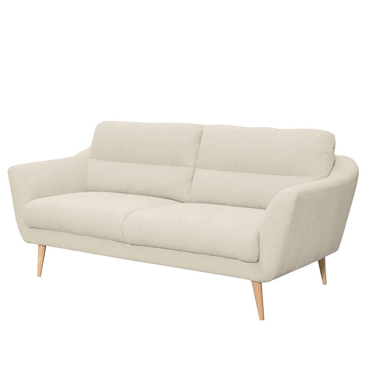 2,5-SITZER in Webstoff Creme  - Buchefarben/Creme, Design, Holz/Textil (187/87/88cm) - Livetastic