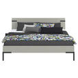 BETT 180/200 cm,  in Hellgrau  - Hellgrau/Schwarz, Design, Metall (180/200cm) - Xora