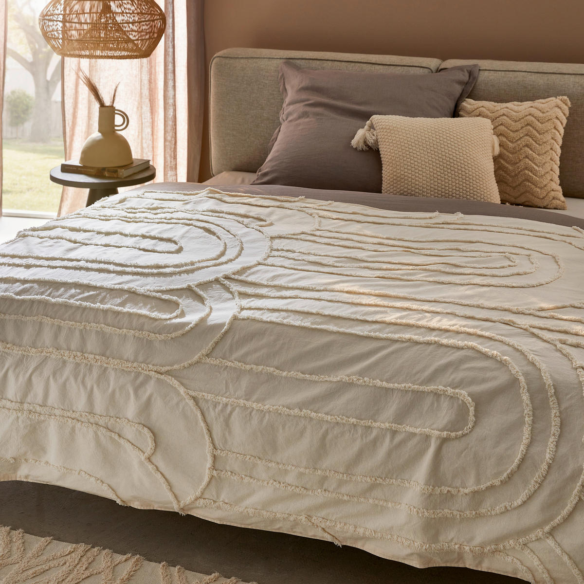 ÜBERWURF - Creme, MODERN, Textil (140/200cm) - Ambiente