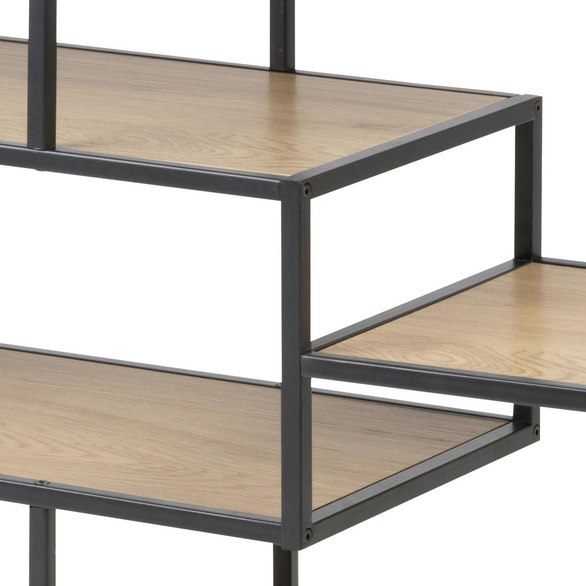 REGAL Schwarz, Eichefarben  - Eichefarben/Schwarz, MODERN, Holzwerkstoff/Metall (114/78/35cm) - Xora