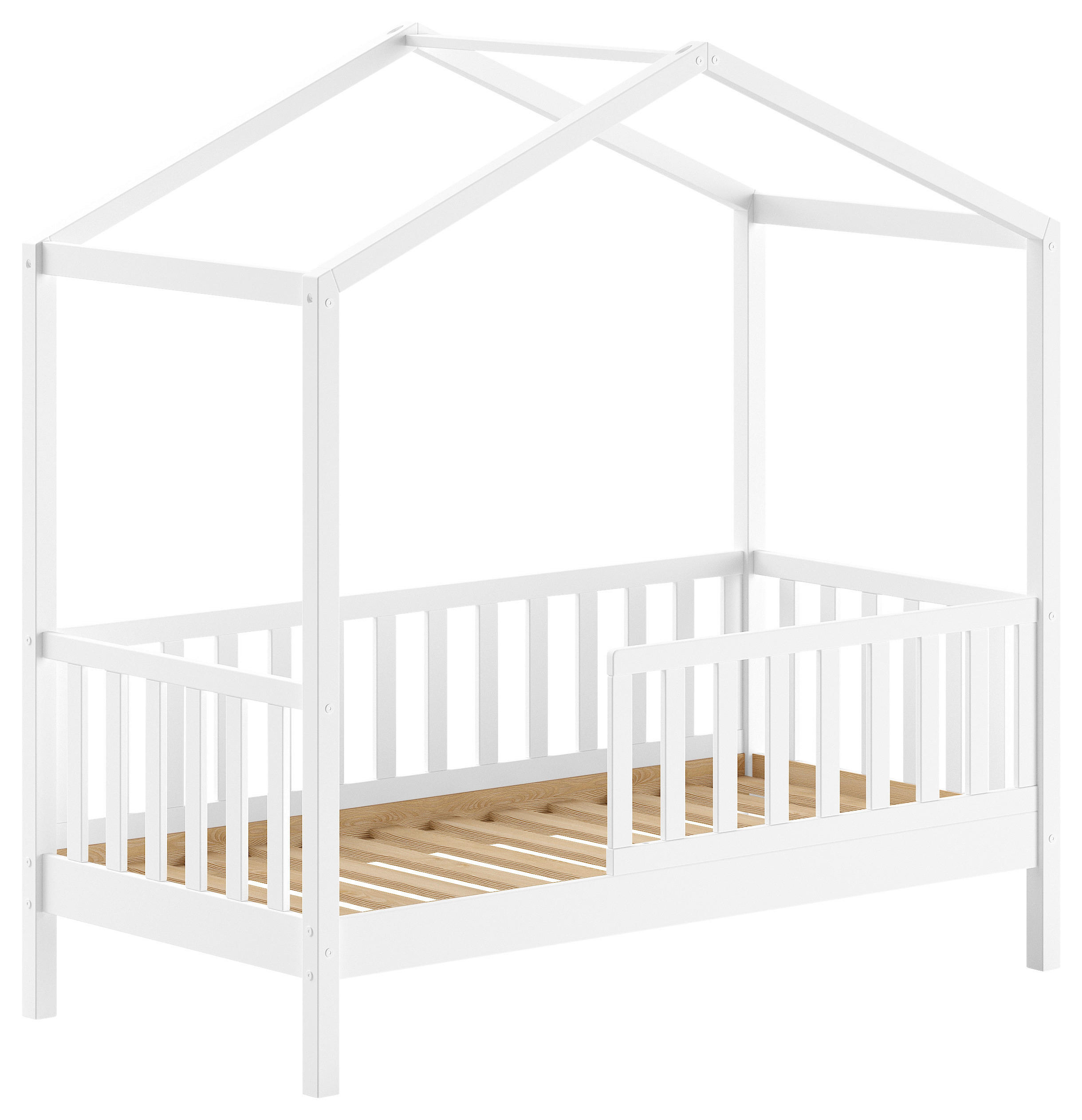 HAUSBETT Rollrost 70/140 cm  in Weiß  - Weiß, MODERN, Holz (70/140cm) - MID.YOU