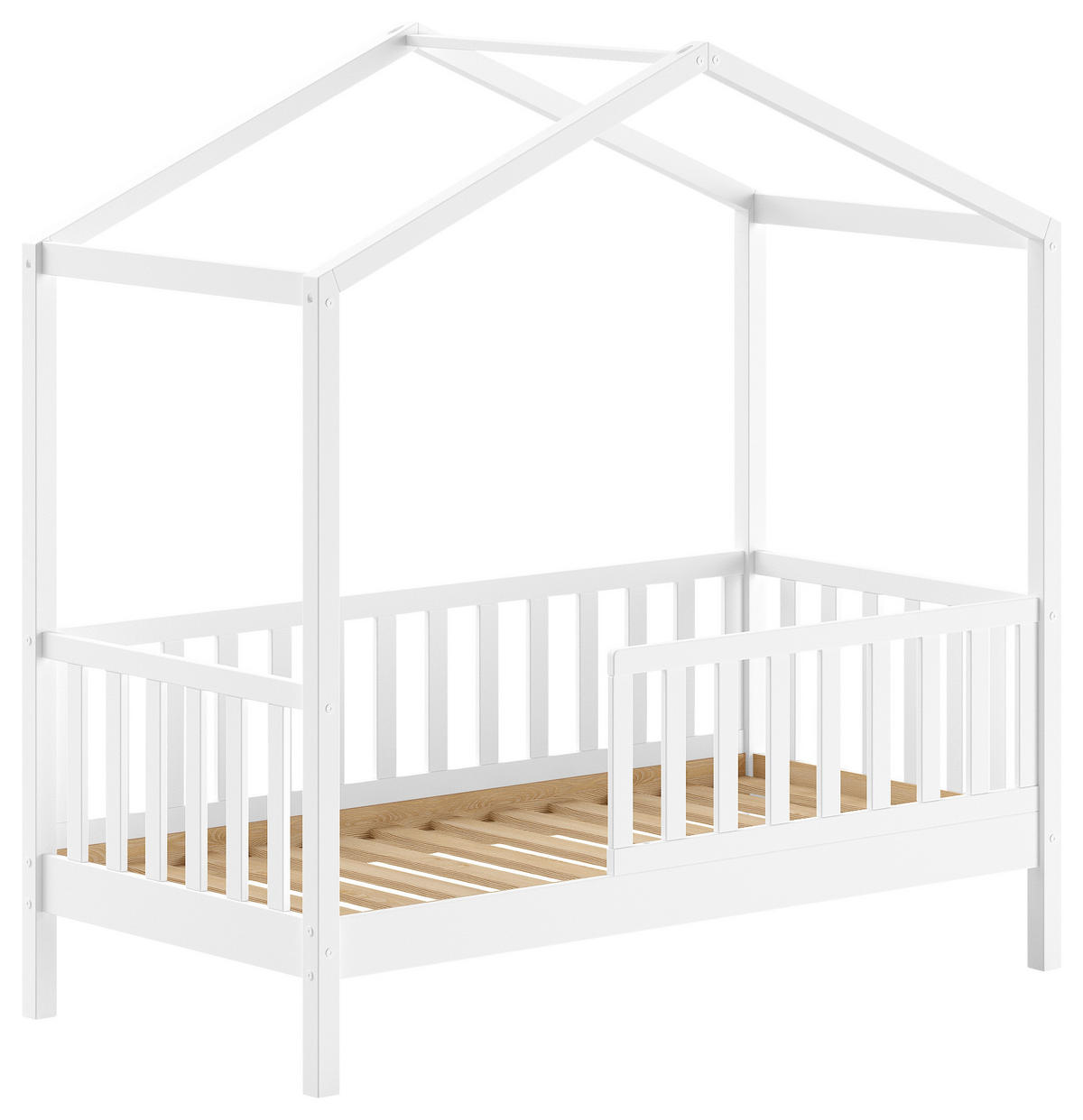 HAUSBETT Rollrost 70/140 cm  in Weiß  - Weiß, MODERN, Holz (70/140cm) - MID.YOU