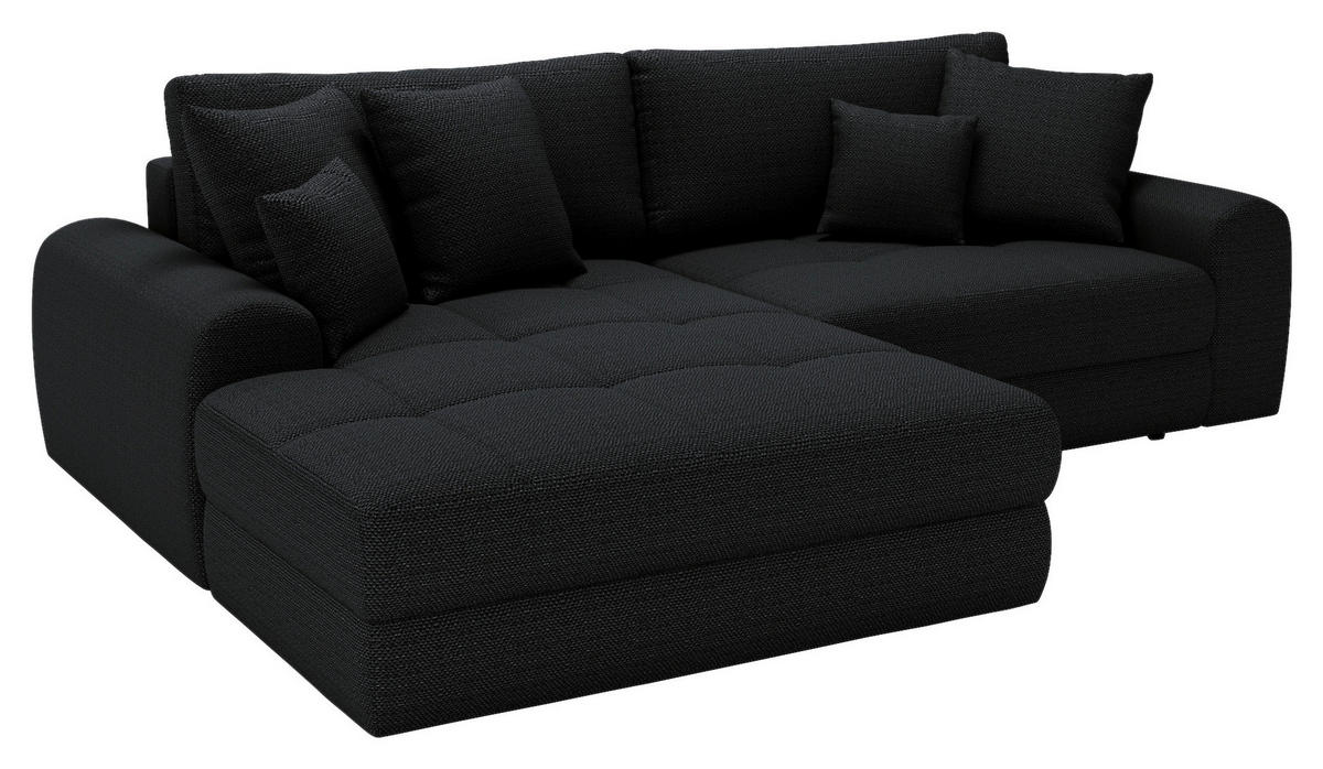 ECKSOFA LORSON Schwarz Struktur  - Beige/Schwarz, Design, Kunststoff/Textil (208/290cm) - Livetastic