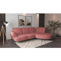 ECKSOFA DANCE E Altrosa Mikrofaser  - Schwarz/Altrosa, MODERN, Textil/Metall (313/208cm) - Sit & More