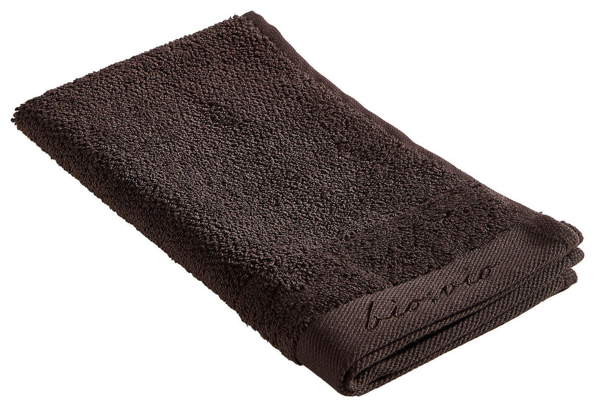 GÄSTETUCH BONITA Dunkelbraun 4-teilig 30/50 cm  - Dunkelbraun, Natur, Textil (30/50cm) - Bio:Vio