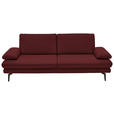 3-SITZER-SOFA in Leder Rot  - Rot/Schwarz, Design, Leder/Metall (222/86/104cm) - Dieter Knoll