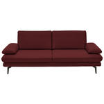 3-SITZER-SOFA in Leder Rot  - Rot/Schwarz, Design, Leder/Metall (222/86/104cm) - Dieter Knoll
