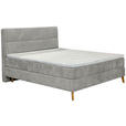 BOXSPRINGBETT 180/200 cm  in Grau  - Eichefarben/Grau, KONVENTIONELL, Holz/Textil (180/200cm) - Carryhome