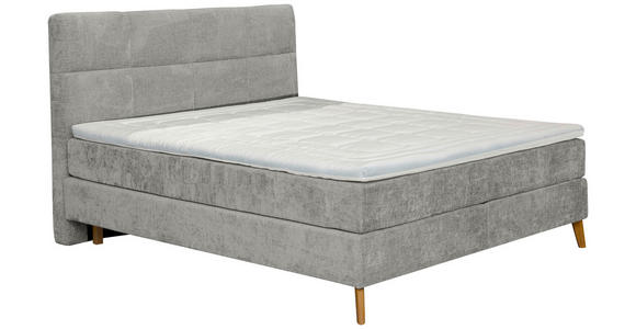 BOXSPRINGBETT 180/200 cm  in Grau  - Eichefarben/Grau, KONVENTIONELL, Holz/Textil (180/200cm) - Carryhome