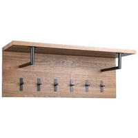 GARDEROBENPANEEL  in 80/30/26 cm  - Eichefarben/Schwarz, Basics, Holzwerkstoff/Metall (80/30/26cm)
