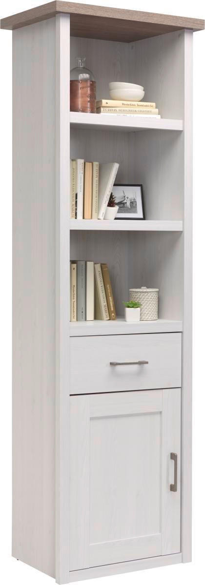STANDREGAL Weiß, Trüffeleichefarben  - Trüffeleichefarben/Graphitfarben, LIFESTYLE, Holzwerkstoff/Metall (60/201/43cm) - Carryhome