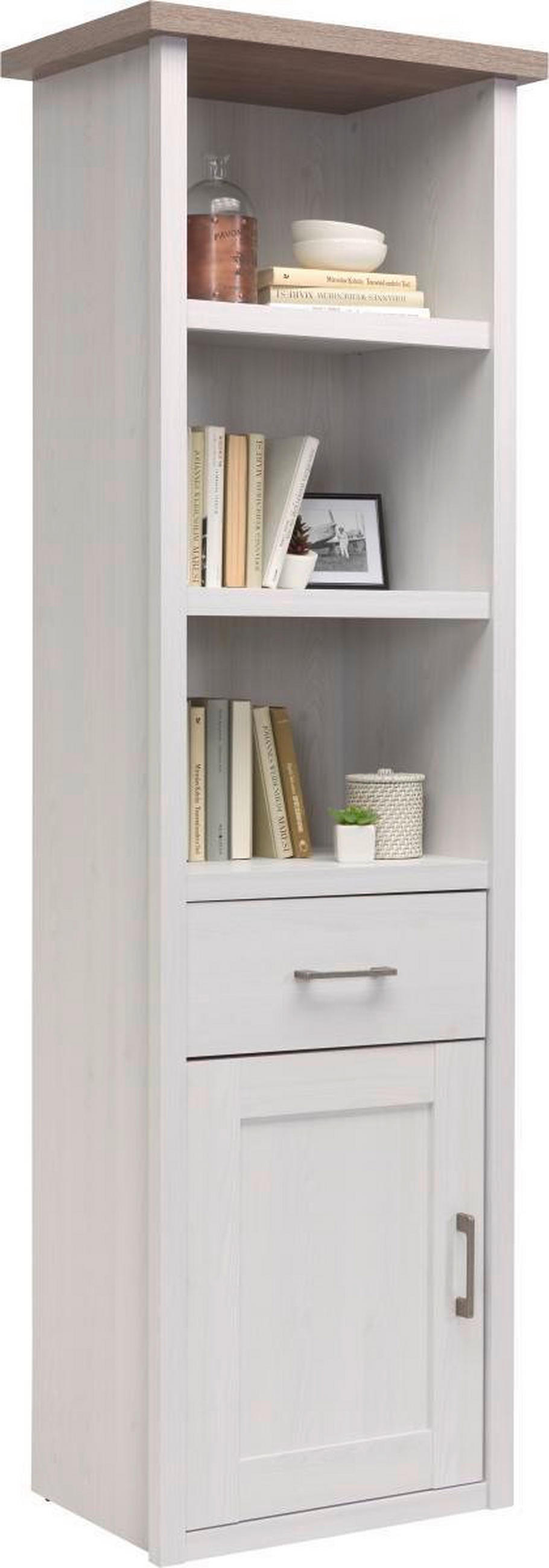SAMOSTOJEĆI REGAL - bijela/boje grafita, Lifestyle, drvni materijal/metal (60/201/43cm) - Carryhome