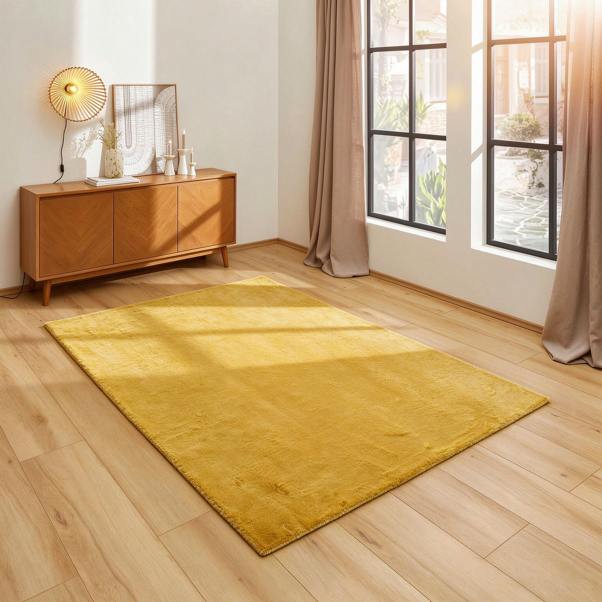 FELLTEPPICH 120/160 cm BHV0724  - Gelb, Konventionell, Textil (120/160cm) - Boxxx