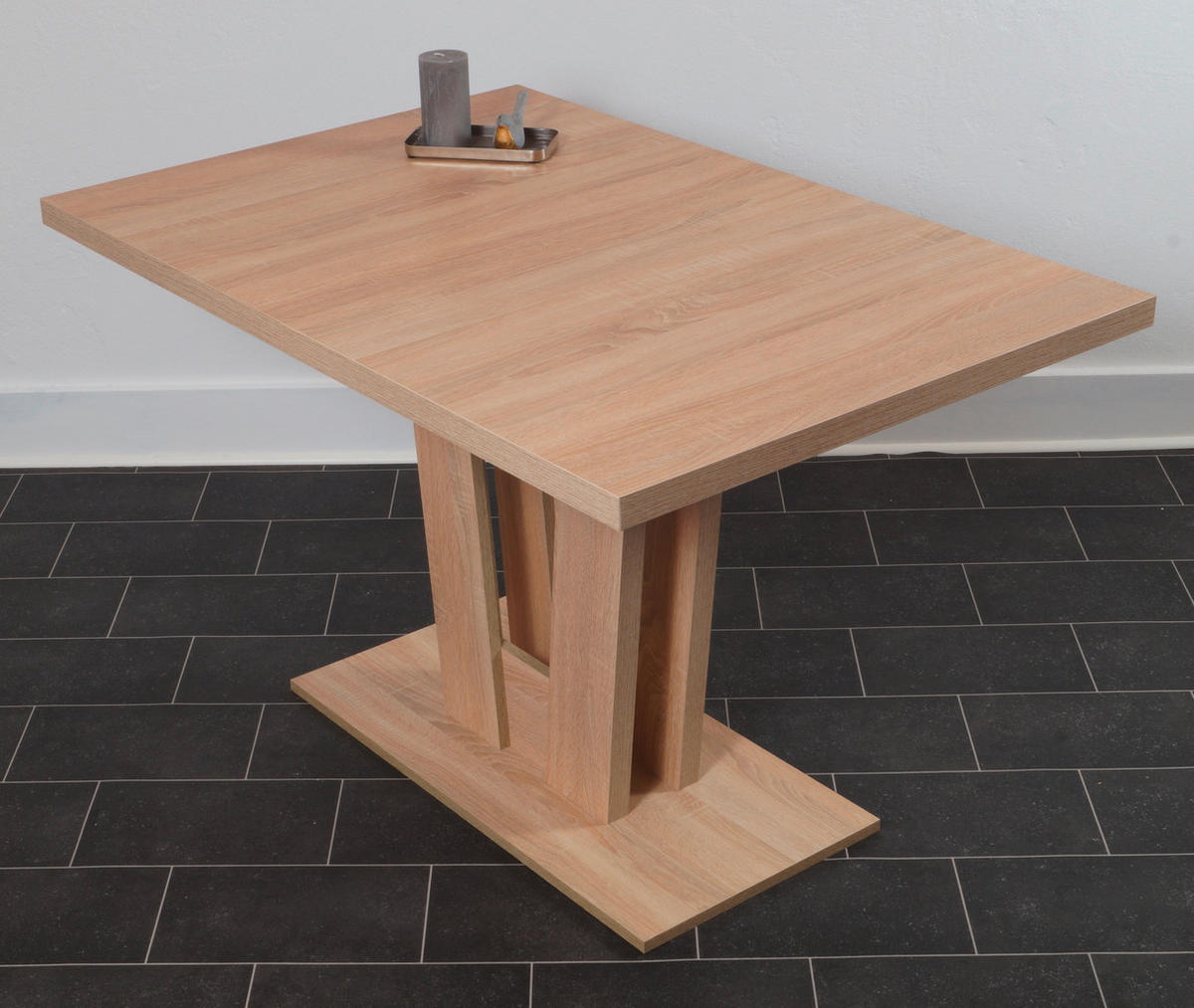 ECKBANKGRUPPE Mikrofaser Sonoma Eiche, Grau  - Grau/Sonoma Eiche, KONVENTIONELL, Holz/Textil (125/89/165cm) - MID.YOU