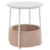 PRÍRUČNÝ STOLÍK, recyklované drevo, biela, béžová - biela/béžová, Design, kov/drevo (45/45/51cm) - Boxxx