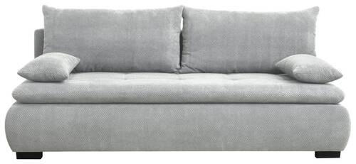 SCHLAFSOFA Webstoff, Plüsch Hellgrau  - Hellgrau/Schwarz, KONVENTIONELL, Textil (203/72-96/98cm) - Novel