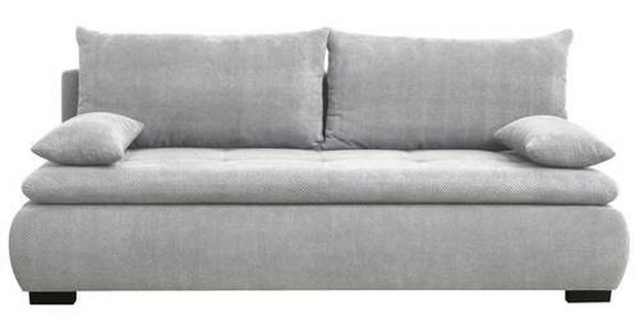 SCHLAFSOFA in Webstoff, Plüsch Hellgrau  - Hellgrau/Schwarz, KONVENTIONELL, Textil (203/72-96/98cm) - Novel