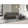 ECKSOFA in Flachgewebe Graphitfarben  - Schwarz/Graphitfarben, Modern, Textil/Metall (262/164cm) - Sit & More