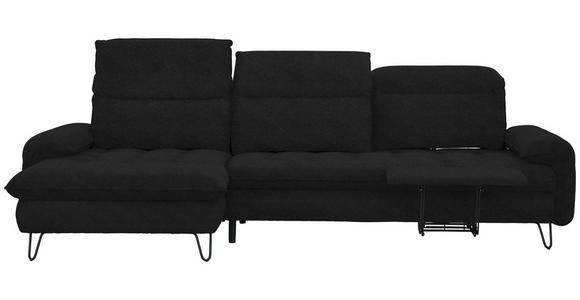 ECKSOFA in Webstoff Schwarz  - Schwarz, LIFESTYLE, Textil/Metall (180/310cm) - Valnatura