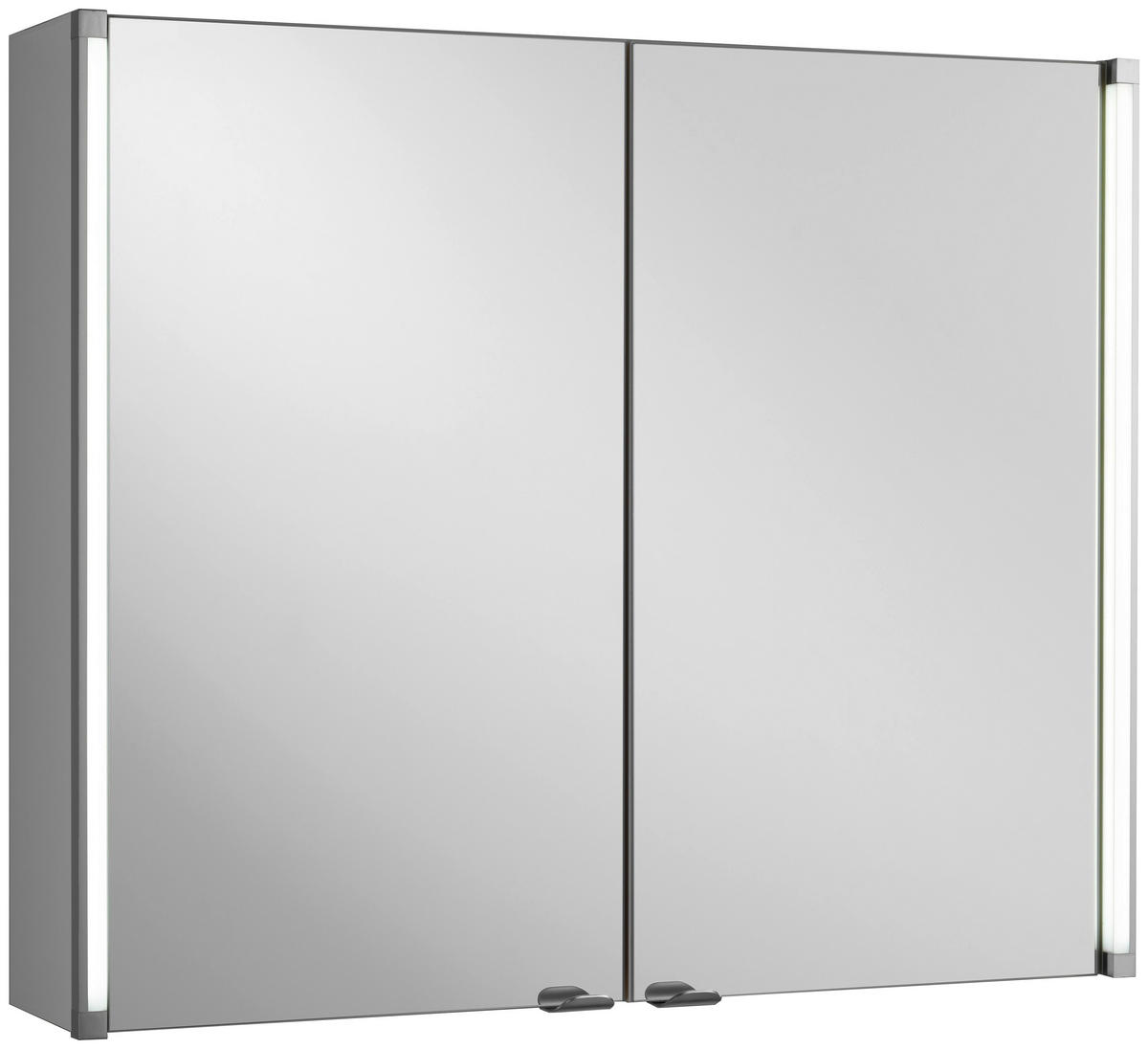 SPIEGELSCHRANK 81/67/16,5 cm  - Alufarben/Weiß, MODERN, Glas/Holzwerkstoff (81/67/16,5cm) - MID.YOU