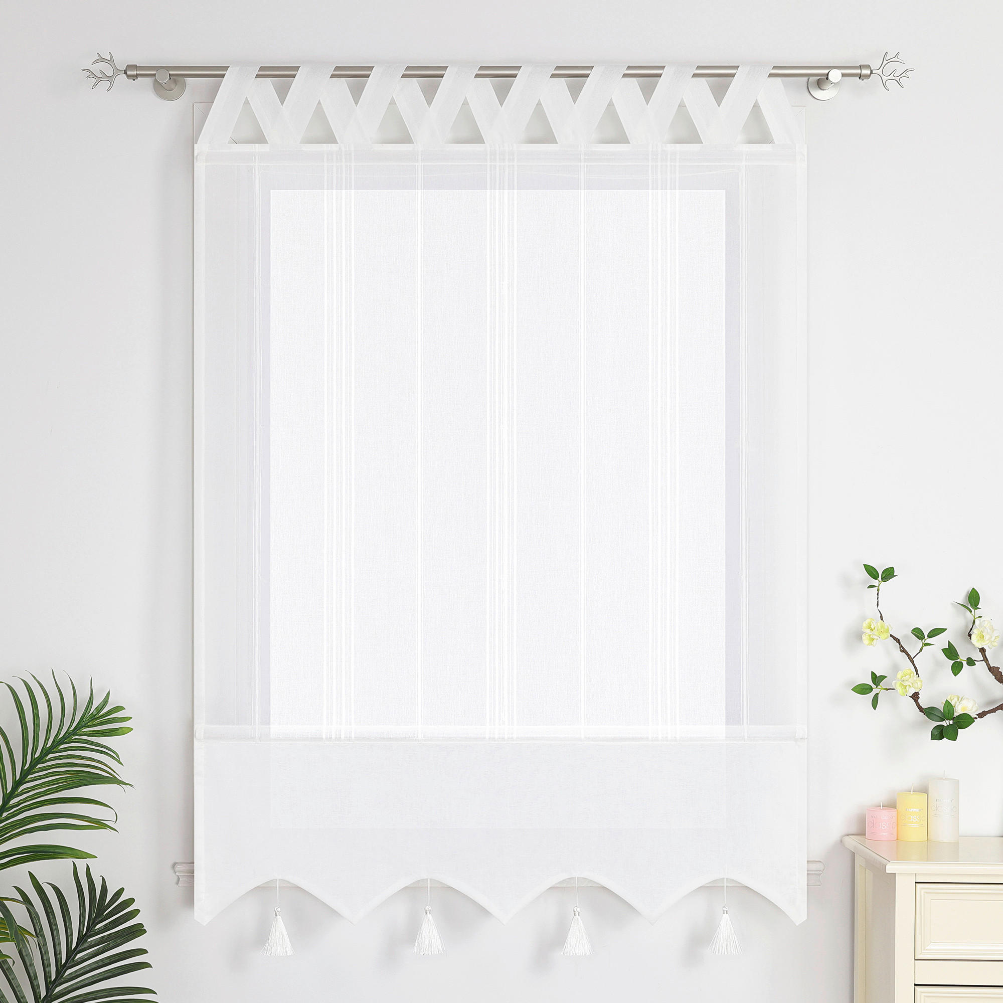 RAFFROLLO  halbtransparent  100/140 cm    - Weiß, Basics, Textil (100/140cm)