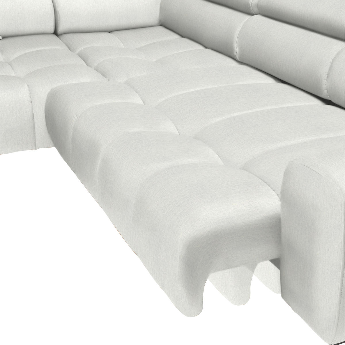 ECKSOFA in Samt, Webstoff Creme  - Creme/Schwarz, Design, Textil/Metall (177/270cm) - Welnova