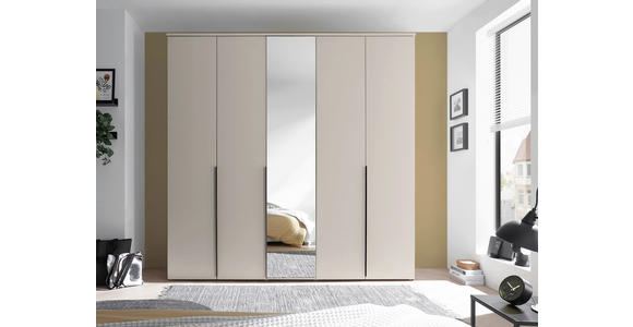 DREHTÜRENSCHRANK  in Kaschmir  - Kaschmir/Schwarz, MODERN, Glas/Holzwerkstoff (225/225/52cm) - Carryhome