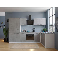 ECKKÜCHE 310/172 cm  in Grau, Weiß  - Edelstahlfarben/Weiß, Basics, Holzwerkstoff/Metall (310/172cm) - Respekta