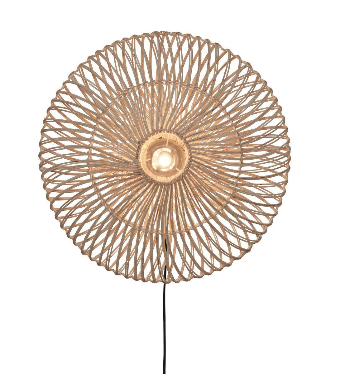 WANDLEUCHTE Good & Mojo 55/14 cm - Weiß, Trend, Naturmaterialien (55/14cm) - Good & Mojo