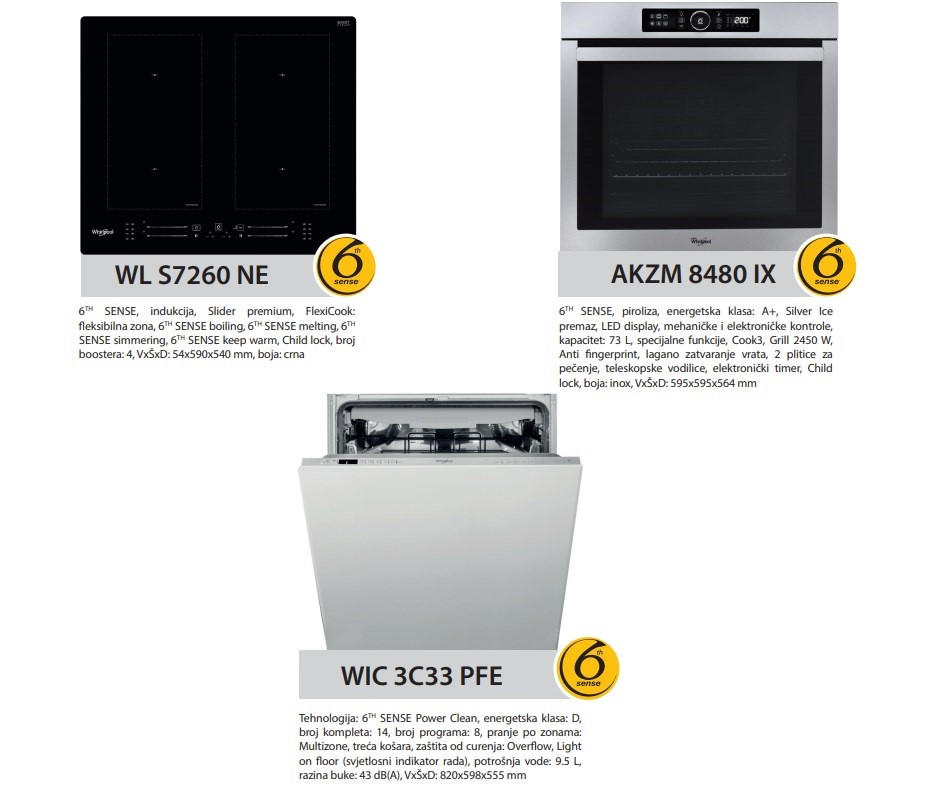 SET APARATA - srebrne boje/crna, Design, staklo/metal - Whirlpool