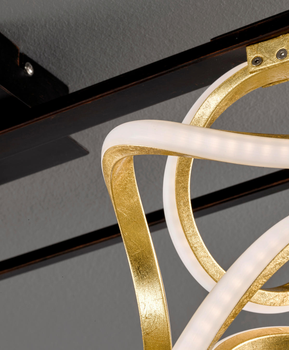 LED-TAKLAMPA 46 W  - svart/guldfärgad, Design, metall (108/26cm) - Fischer & Honsel