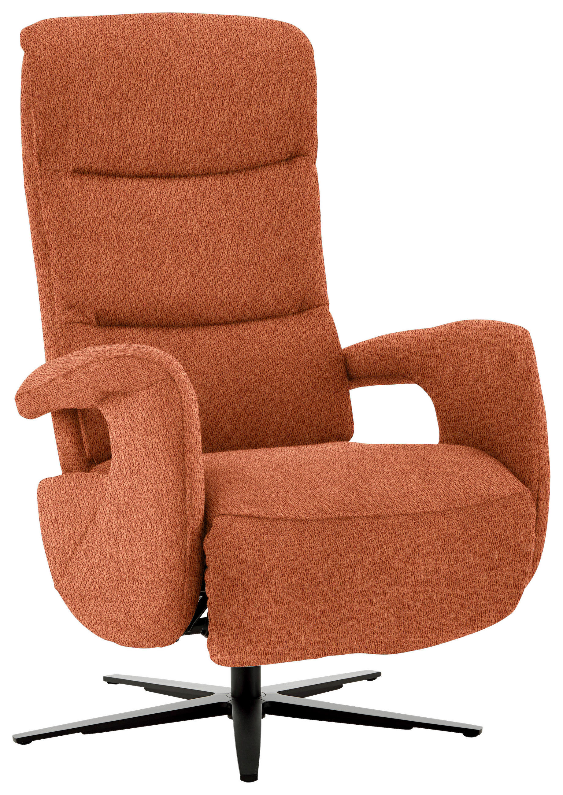 RELAXSESSEL in Textil Terracotta  - Terracotta/Schwarz, Design, Textil/Metall (71/112/83-176cm) - Beldomo Style