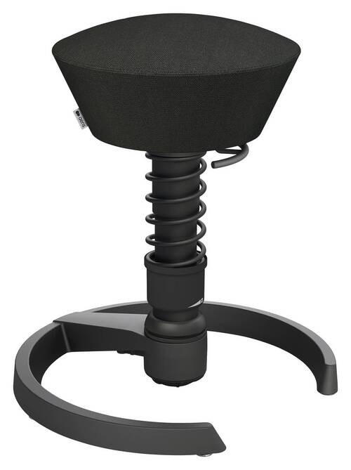 BÜROHOCKER Wollmischung mel. Schwarz  - Schwarz, Basics, Textil/Metall (55/45,66/55cm) - Aeris