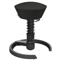 BÜROHOCKER Wollmischung mel. Schwarz  - Schwarz, Basics, Textil/Metall (55/45,66/55cm) - Aeris